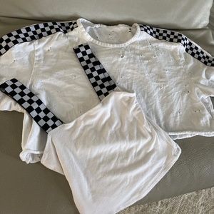 Matching pattern LF crop tops
